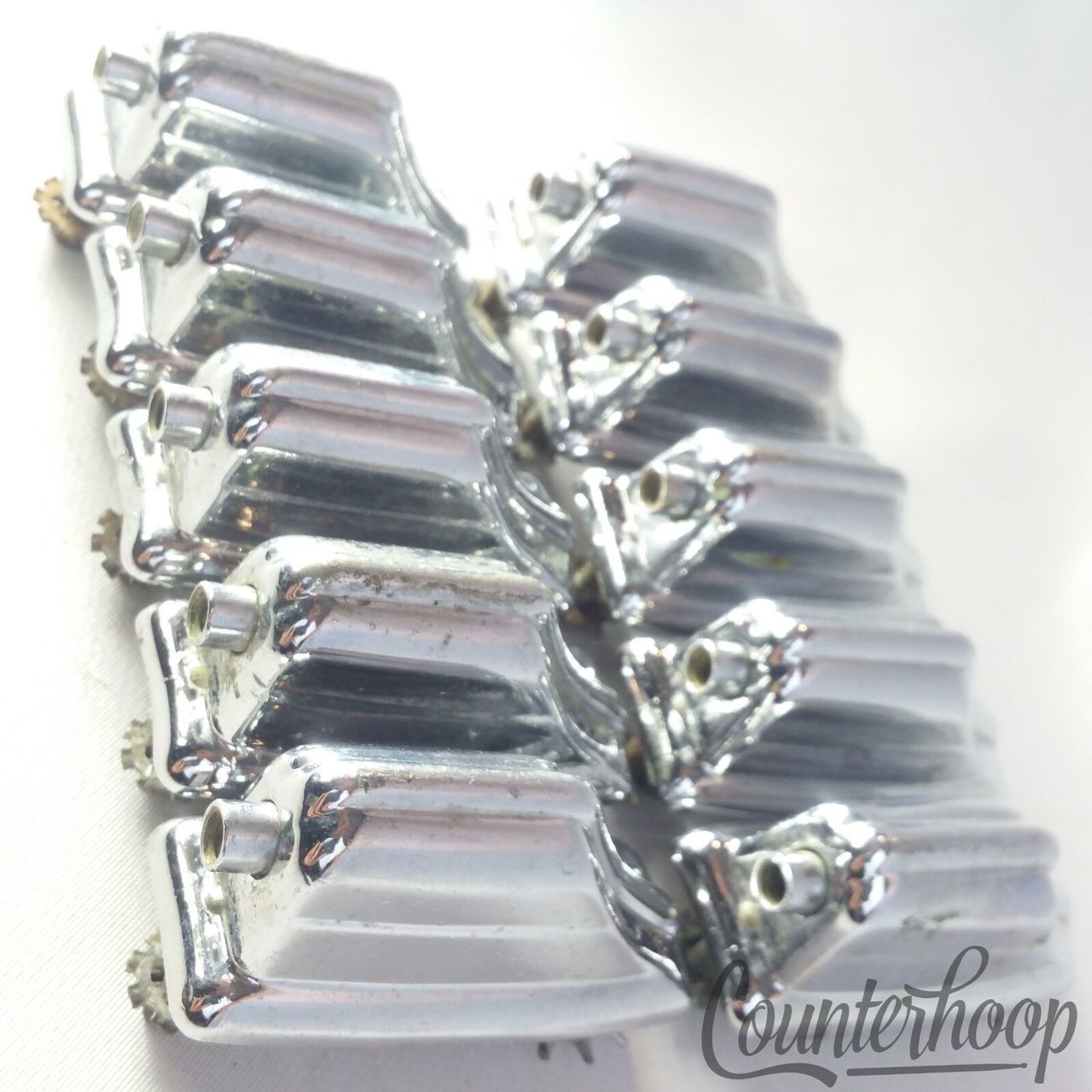 Rogers 10x Beavertail Tom/Snare Drum Lugs Chrome Powertone/Holiday Vintage 60s* — main photograph