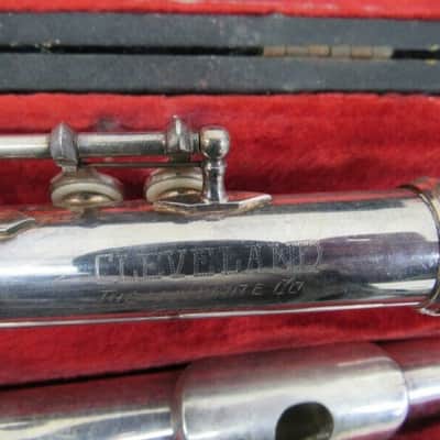 King Cleveland Flute, Made in USA, Silver Plate w/ case, Antique Good Condition. image 7