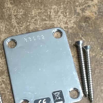 Vintage Fender Neck Plate w/ Custom Engraved 1959 Reissue Serial Light NOS Chrome Aged image 2
