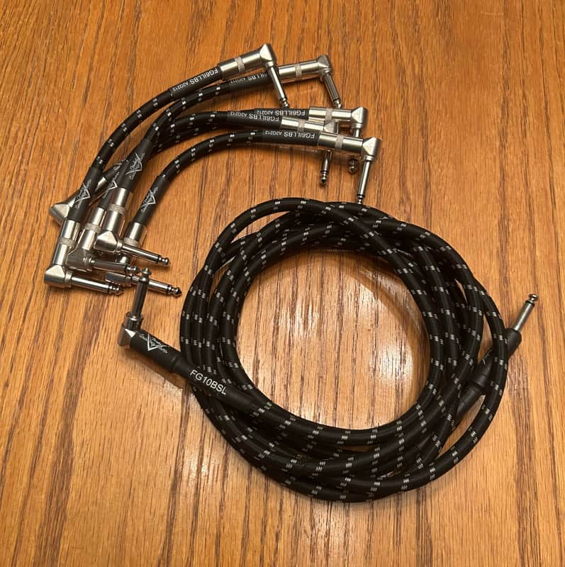 Fender Custom Shop FG10BSL / FG6ILLBS A2Q212 Instrument/Patch Cables 2013 - Black & White Tweed image 1