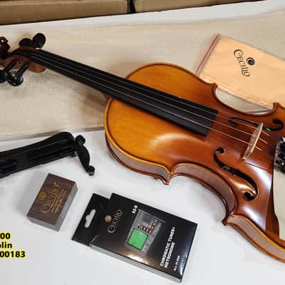 Cecilio 4/4 Advanced Level Violin Featuring Aged 7+ Years - Solid Spruce Top Highly Flamed One-Piece Maple Back and Sides All-Ebony Components, Independent Fine-Tuners, Brazilwood Bows, Hand-Rubbed Oil Finish... image 7