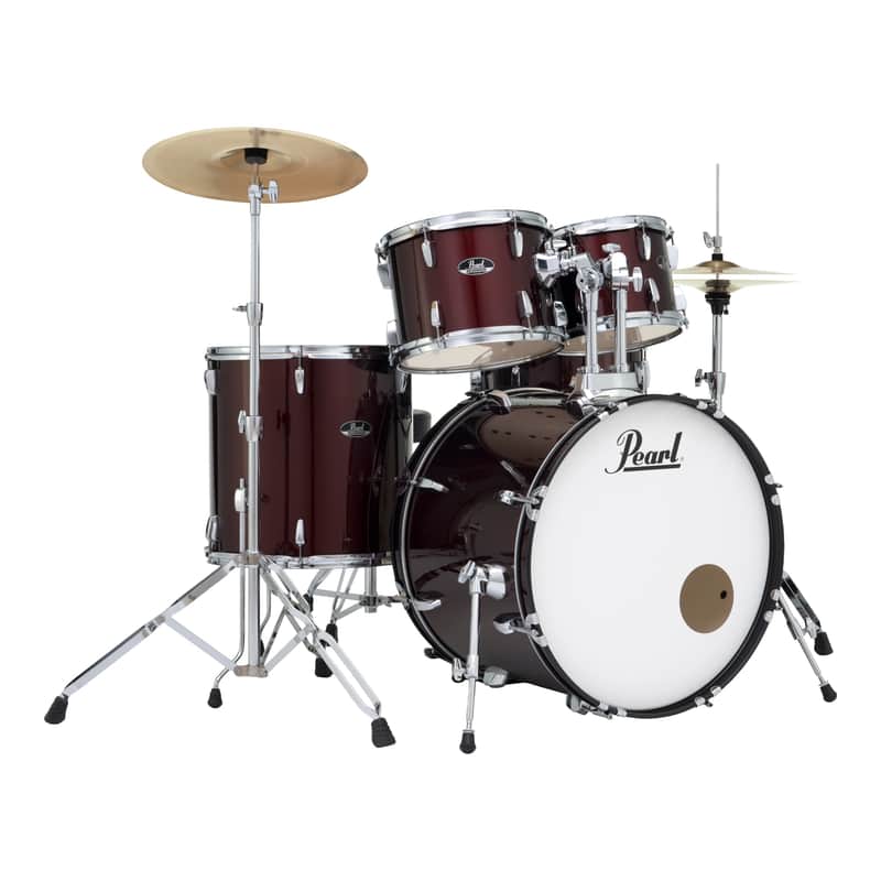 Pearl Roadshow 5-Pc Complete Drum Set w/22" Kick, Cymbals & Hardware - Red Wine image 1