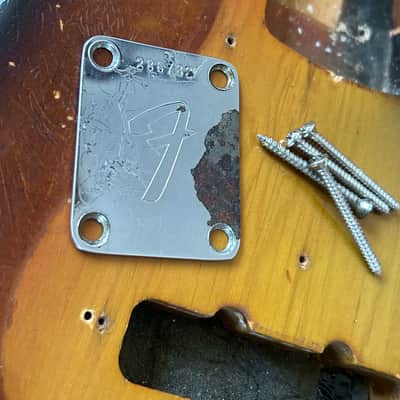 Fender Jazz Bass Body 1970 - Sunburst Vintage 100% Original! With Matching Neck Plate image 12