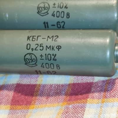 0.25uF 400V  pio Audio capacitors ussr  NOS MATCHED PAIR KBG-M2 image 9