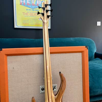 Harley Benton BZ-5000 II NT Natural Thru Neck 5-String Electric Bass Guitar image 13