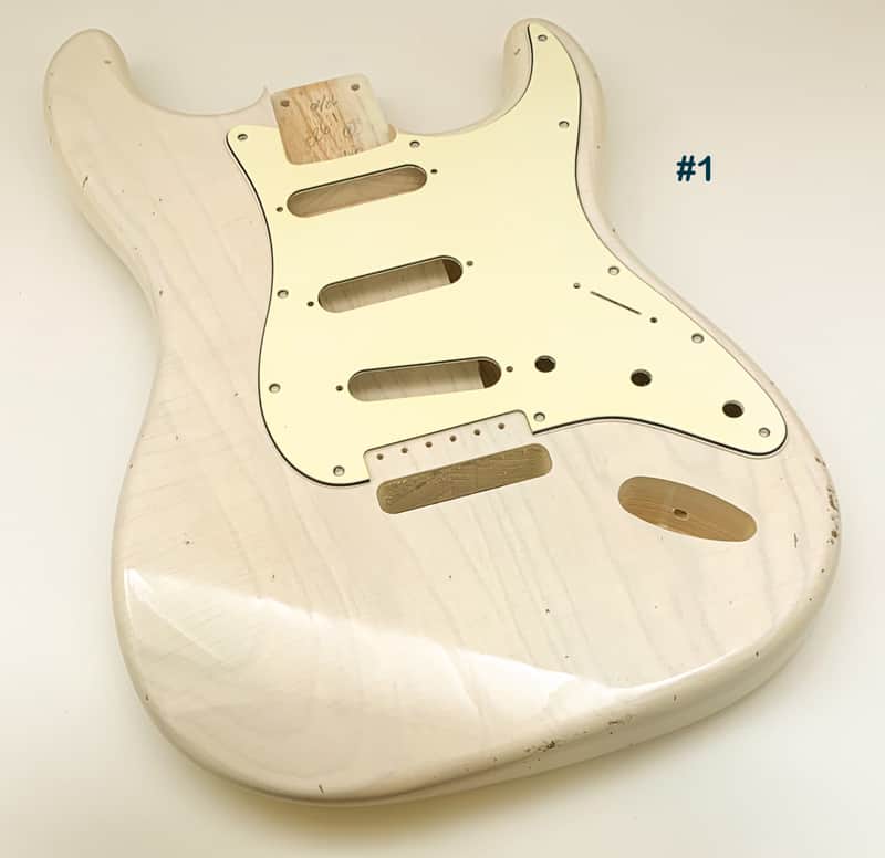 3lbs 12oz BloomDoom Nitro Lacquer Aged Relic White Blonde S-Style Vintage Custom Guitar Body image 1