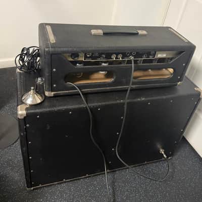 Fender Bandmaster 40-Watt 2-Channel 2x12" Piggyback Guitar Amp 1965 Black Panel image 2