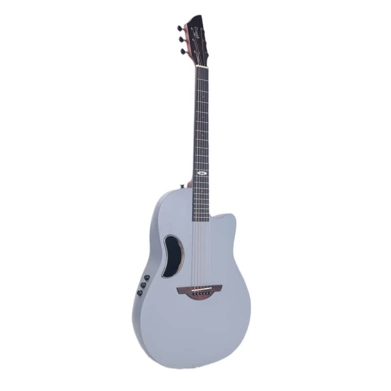 WINZZ AFO300C Solid Spruce Top With Carbon Fiber Back Acoustic Electric Guitar - Grey image 1