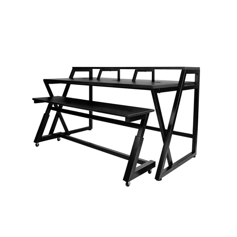 Wavebone Headquarter Studio Workstation Desk and Keyboard Tray- Black Finish image 1