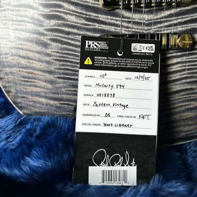 PRS Wood Library McCarty 594 Flamed Maple 10 Top, Swamp Ash Back, Stained Flamed Maple Neck, Bound Ebony FB - Satin Charcoal 418878 image 16