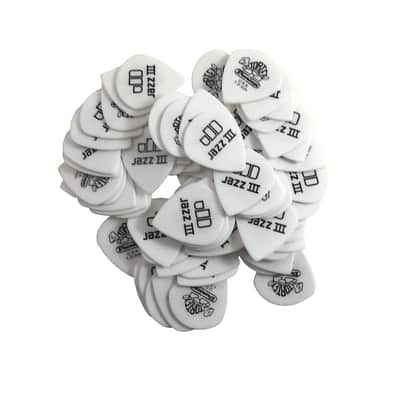 Dunlop Guitar Picks  72 Pack  Tortex White   Jazz III Size  1.0mm  478R1.0 image 1