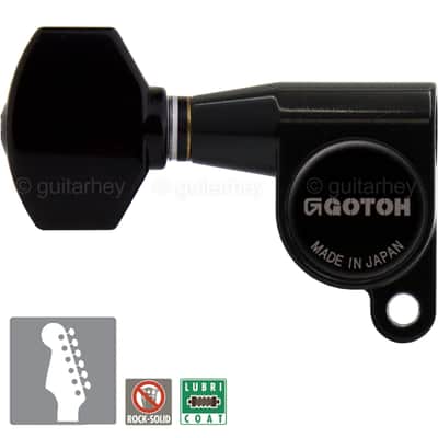 NEW Gotoh SG360-07 LEFT HANDED 6 In-Line Schaller Style Mini Tuners LEFTY, BLACK