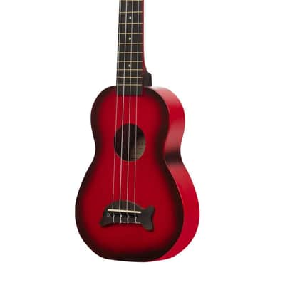 Kala Makala Red Burst Soprano Dolphin Ukulele with Bag - MK-SD/RDBRST image 5
