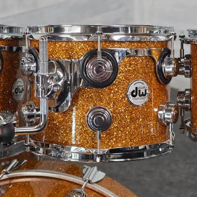 Used DW Collectors VLT 333 Maple 7pc Drum Set Burnt Orange Glass - Very Good image 4