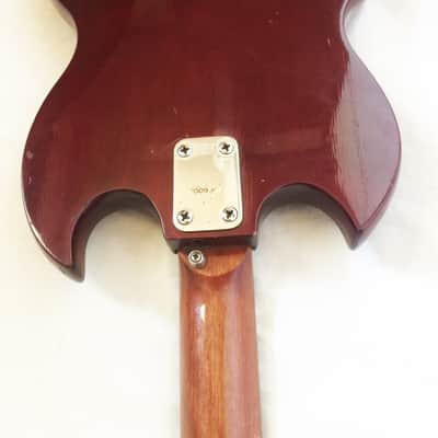 Vintage Kinor SG Electric Guitar - 1969. Made in Japan. Transparent Cherry. image 13