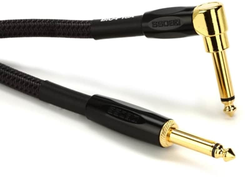 Boss BIC-P18A 1/4" TS Straight to Right-Angle Instrument Cable - 18' image 1
