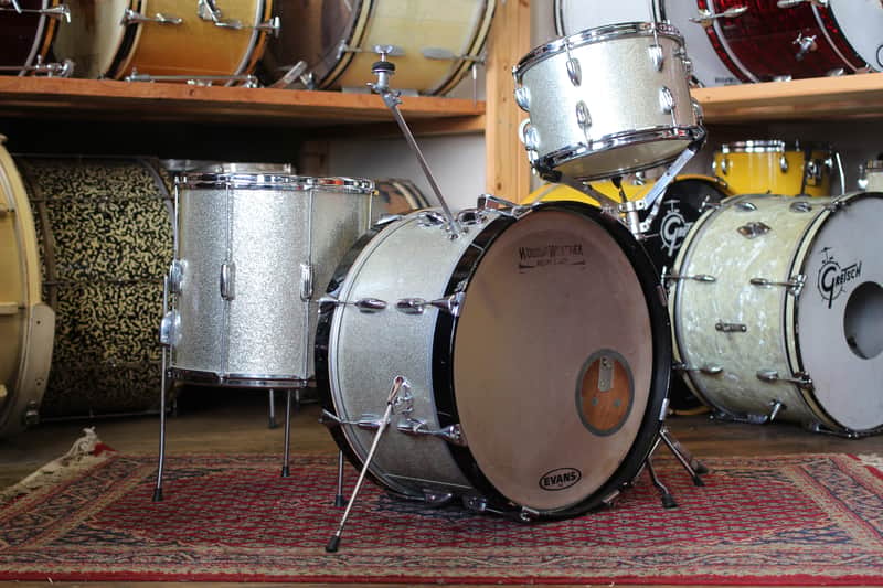1960's Slingerland Jobbing outfit in Sparkling Silver Pearl 12x20 14x14 8x12 image 1