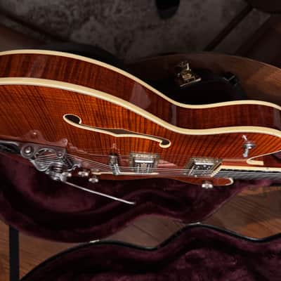 Gretsch G6609TFM Players Edition Broadkaster with Flame Maple Top 2017 - Present - Bourbon Stain image 7