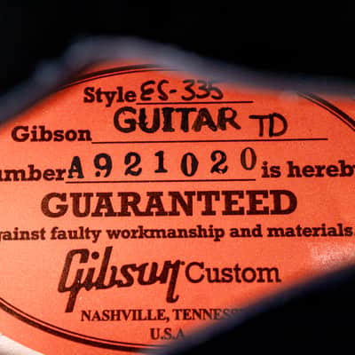 2022 Gibson Custom Shop 1959 ES-335 Murphy Lab Ultra Light Aged Ebony w/ Custombucker PAFs, Case & COA image 6