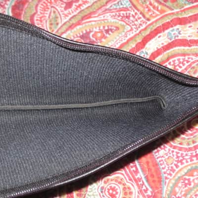 lightly used very clean 1980s Shure microphone pouch, outer areas are black vinyl with a very light reptile texture/appearance & one area has a red & silver graphic / inside is black / black zipper (NO microphone) 10 inches W, 4 & 1/2 inches H image 4
