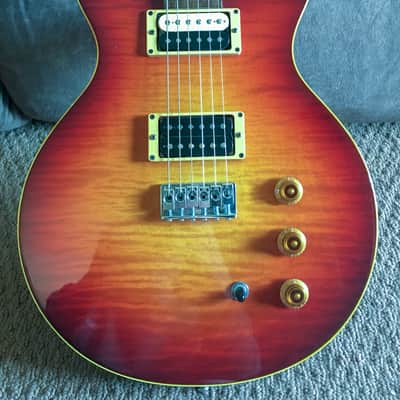 1991 Hamer USA Sunburst flat top with Sustain Block , Cherry Sunburst w/ OHSC image 1