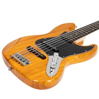 Glarry GJazz Electric 5 String Bass Guitar Full Size - Yellow image 8