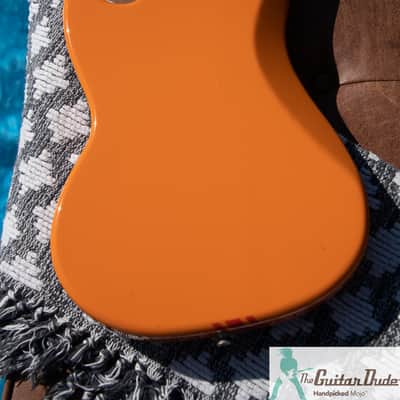 Fender MG-73 - 70's Mustang with Racing Stripe Reissue - Capri Orange with Matching Headstock & Racing Stripes - Pro Set Up w Perfect Frets/Action/Intonation! image 19