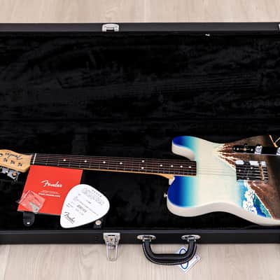2024 Fender Japan Art Canvas Esquire Katsushika Hokusai Fuji, Mint w/ Case, Tags image 17
