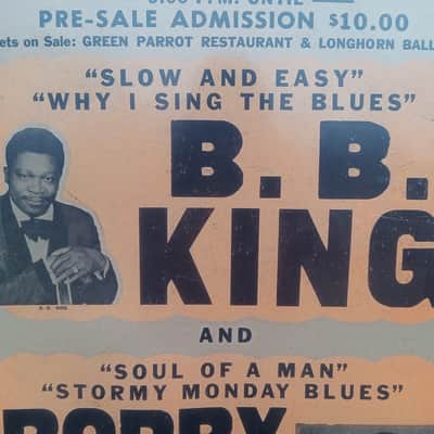 Vintage 1981 B.B. King and Bobby "Blue" Bland Longhorn Ballroom Globe Concert Poster! image 4