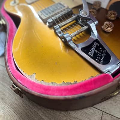 Gibson Custom Shop Murphy Lab Sergio Vallin '55 Les Paul Goldtop with Bigsby 2022 - 2024 - Aged Gold image 2