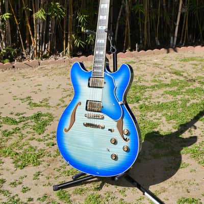 Ibanez AS153 - Jet Blue Burst - RARE image 1
