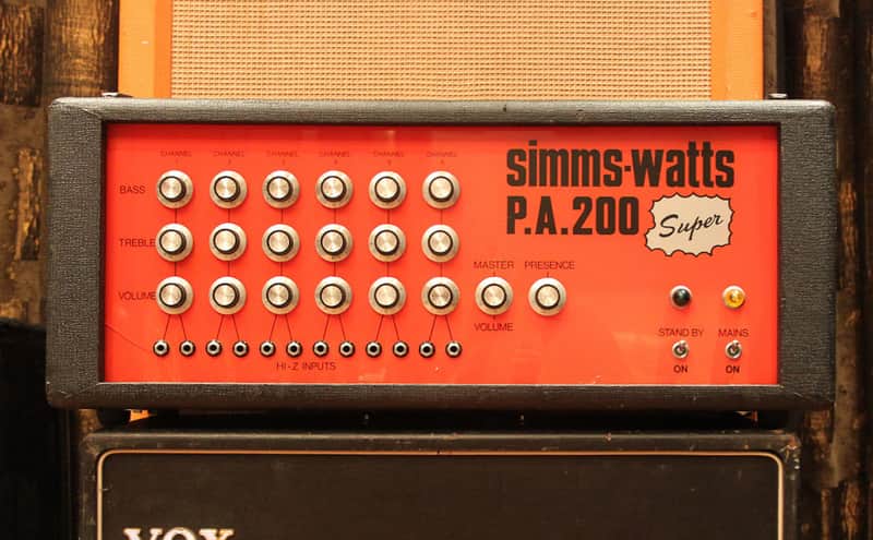 Vintage 1970s Simms Watts PA200 'Super' KT88 Valve Guitar Amplifier Amp SERVICED image 1