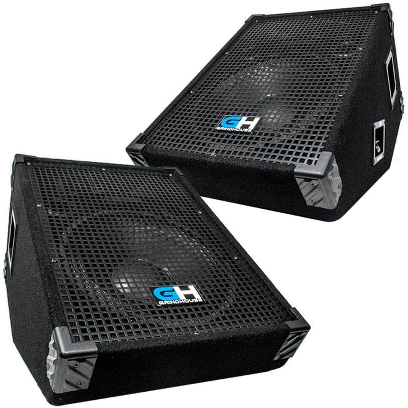 Seismic Audio GH12M - Pair of 12 Inch Passive Wedge Monitors - Floor or Stage 350 Watts RMS each - PA/DJ Stage, Studio, Live Sound Monitors image 1