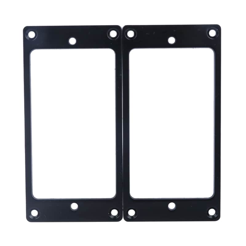 Brio 2 x Metal Humbucking Pickup Ring Set Black & Mounting Screws image 1