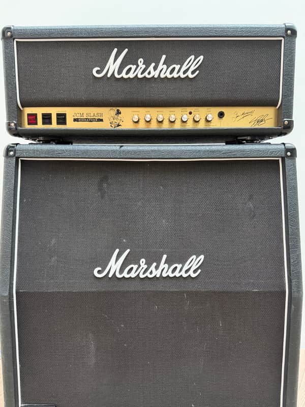 Marshall JCM Slash Signature 2555SL 2-Channel 100-Watt Guitar Amp Head 1996 - 1997 - Black + Original Cabinet image 1