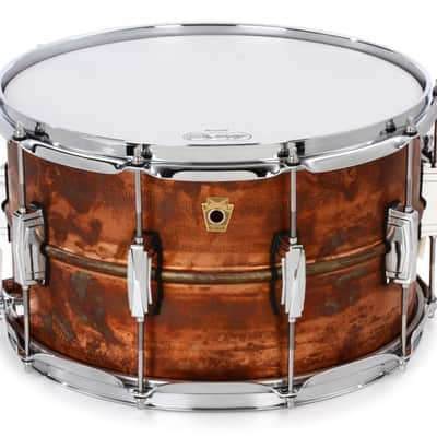 Ludwig Copper Phonic Snare Drum - 8 x 14-inch - Raw Patina Finish (LC608Rd1) image 1