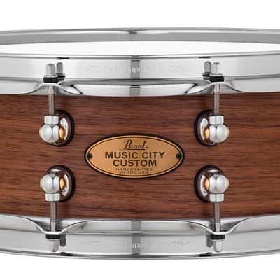 Pearl *Pre-Order* Music City Custom 14x5" Walnut Solid Shell Snare Drum Hand Rubbed Nashville Natural Finish, No Inlay | NEW | Made in the USA | Special Order | Authorized Dealer image 1