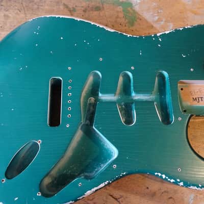 MJT STRATOCASTER RELIC BODY NITRO FINISHED IN SHERWOOD GREEN AGED 2022 image 1