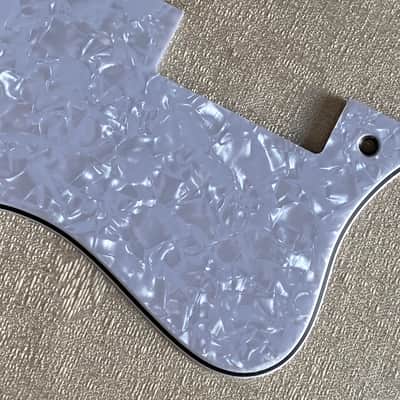 Custom Guitar Pickguard For Epiphone Dot Style Scratch Plate,4 Ply White Pearl & E Logo image 4