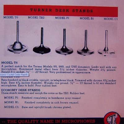 Vintage RARE 1930's Shure 730B crystal cardioid microphone Satin Chrome w Turner TB2 stand Billie Holiday image 3