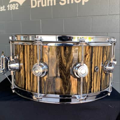 ~WOW!~ DW Collector's Series Maple VLT 6.5x14 Snare Drum in Exotic Ivory Ebony Veneer with Chrome Hardware (Rm 4) image 5
