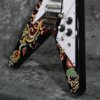 Epiphone Inspired by Gibson Custom Jimi Hendrix Love Drops Flying V Ebony w/ FREE Same Day Shipping Bild 6