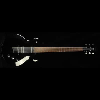 Used Yamaha AES820D6 Drop 6 Baritone Electric Guitar Black image 2