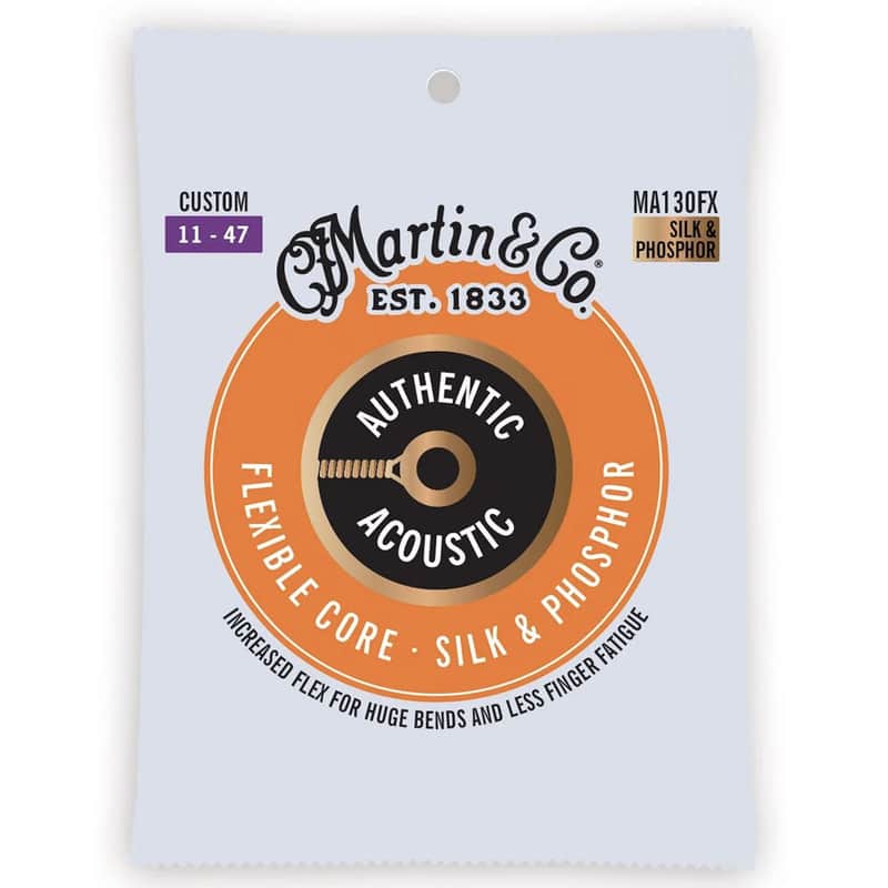 Martin MA130FX Authentic Flexible Core Acoustic Guitar String Set - Silk and Phosphor - Custom 11-48 image 1