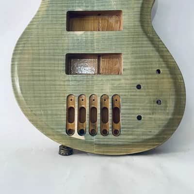 Tiger Maple Top 5 String Electric Bass Solid Alder Wood Body DIY Project image 3