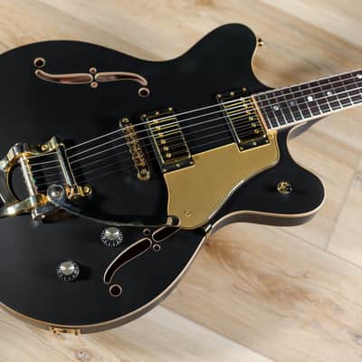 Veritas 503 FiveOThree Semi-Hollow Guitar w/ Bigsby – Black Hard Satin image 9