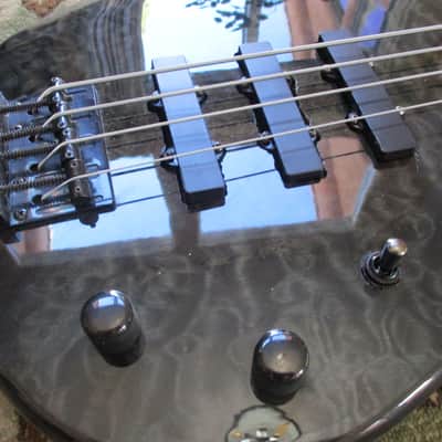 Peavey Millennium 4 BXP Bass Transparent Black. Modified With 3rd Pickup Added & Gibson G-3 Wiring. image 4