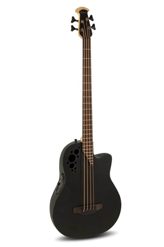 Ovation E-Acoustic Bass Pro Series Elite B778TX Mid Cutaway - 4-String - Solid A-Grade Sitka Spruce Top - Lyrachord Body - Strings Adamas Nuova Coated - Black Textured - B778TX-5-G image 1