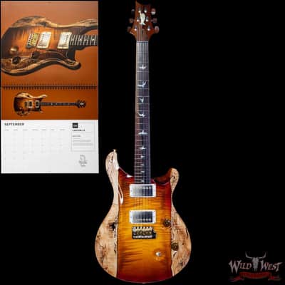 Paul Reed Smith PRS Private Stock #11318 Custom 24 Spalted Maple Top Natural with Dark Cherry Glow 7.65 LBS image 3
