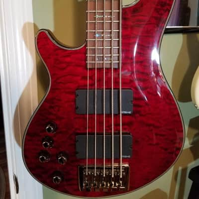 Lefty Schecter Damien Elite-5 Active 5-String Bass 2016 Crimson Red image 1